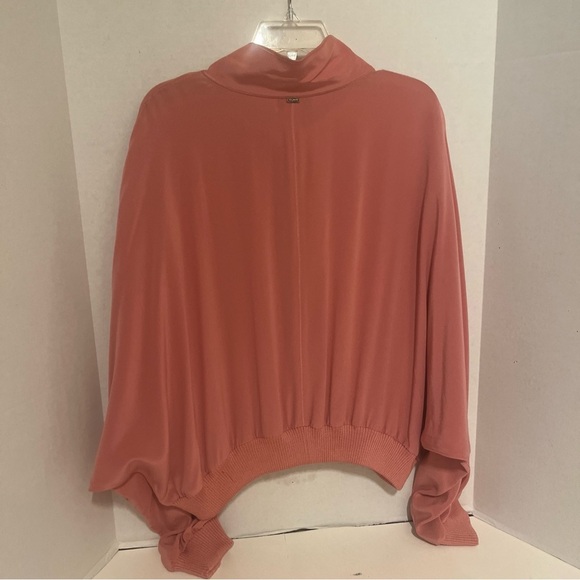 St. John Silk Full Zip Collared Bat Wing Bomber Jacket  Cardigan Mauve Size XL. - Picture 7 of 16